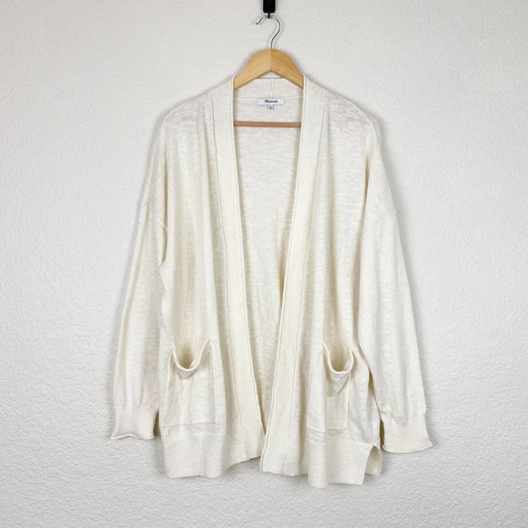 Madewell Bradley Cardigan Sweater in Antique Cream Size XXL - Picture 3 of 6